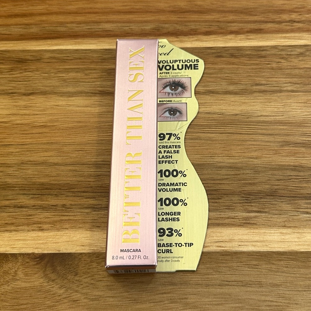 NIB Too Faced Better Than Sex Volumizing & Lengthening Mascara, Black